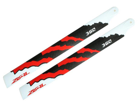ZEAL Energy Carbon Fiber Main Blades 360mm (Red)