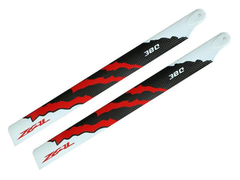 ZEAL Energy Carbon Fiber Main Blade 380mm (Red) - Goblin 380