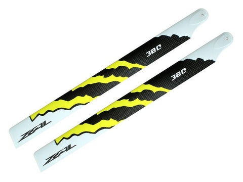 ZEAL Energy Carbon Fiber Main Blade 380mm (Yellow) - Goblin 380