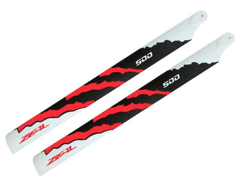 ZEAL Energy Carbon Fiber Main Blades 500mm (Neon Orange)