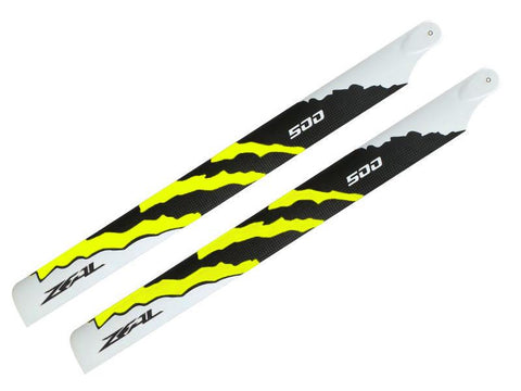 ZEAL Energy Carbon Fiber Main Blades 500mm (Yellow)
