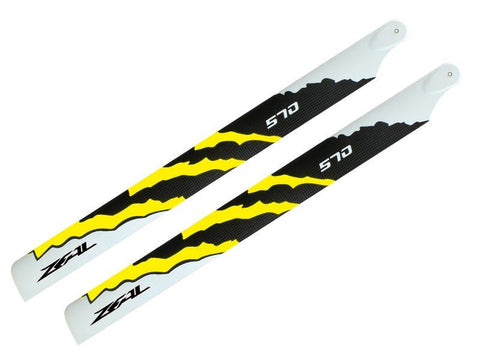 ZEAL Energy Carbon Fiber Main Blades 570mm (Yellow)