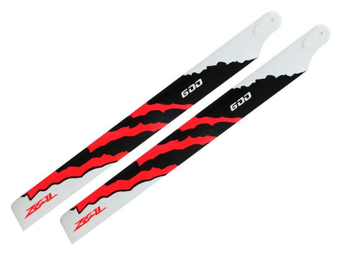 ZEAL Energy Carbon Fiber Main Blades 600mm (Neon Orange)
