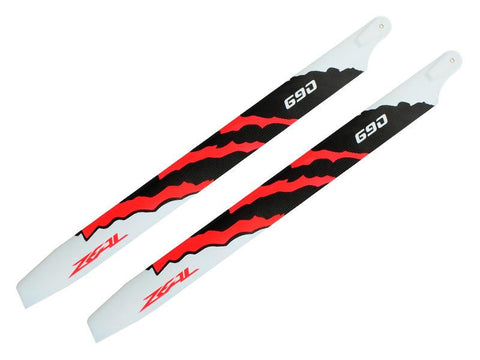 ZEAL Energy Carbon Fiber Main Blades 690mm (Neon Orange)