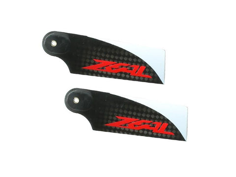Zeal Carbon Fiber Tail Blades 70mm (Red) Goblin 380