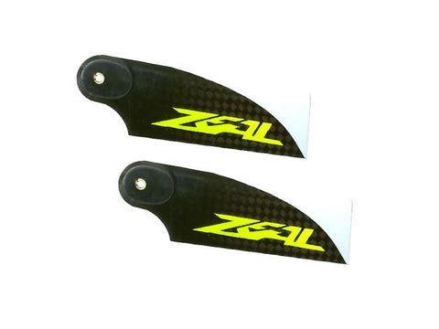 Zeal Carbon Fiber Tail Blades 70mm (Yellow) Goblin 380