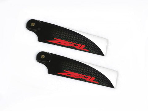 Zeal Carbon Fiber Tail Blades 85mm (Neon Orange)