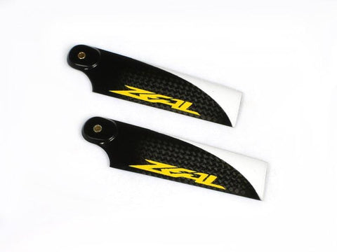 Zeal Carbon Fiber Tail Blades 95mm (Yellow)