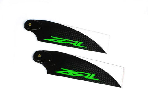 Zeal Carbon Fiber Tail Blades 105mm (Green)