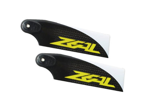 Zeal Carbon Fiber Tail Blades 105mm (Yellow)