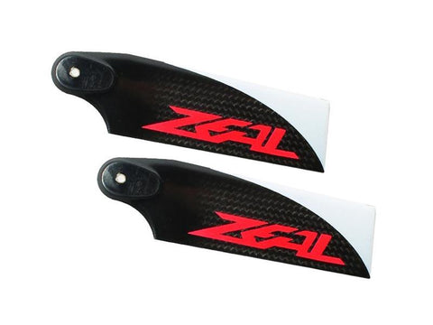 Zeal Carbon Fiber Tail Blades 115mm (Neon Orange)