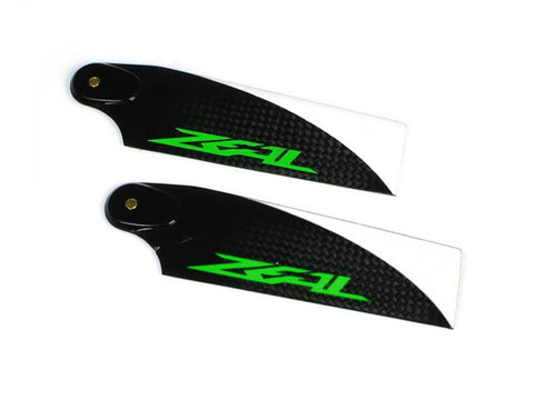 Zeal Carbon Fiber Tail Blades 115mm (Green)