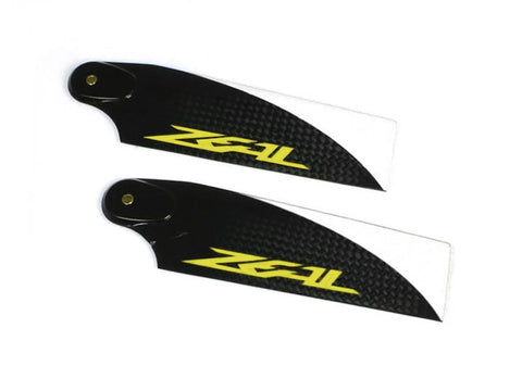 Zeal Carbon Fiber Tail Blades 115mm (Yellow)